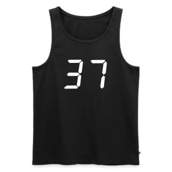 digitale_zahl_37- - Men's Premium Organic Tank Top - black - Front - AI Model Male 178 light (178cm)