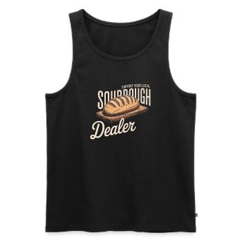 Sourdough Dealer Local Logo - Men's Premium Organic Tank Top - black - Front - AI Model Male 178 light (178cm)