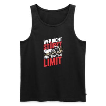  Wer Nicht Stürzt Fährt Fährt Nicht Am Limit - Männer Premium Bio Tank Top - Schwarz - Vorne - AI Model Male 178 light (178cm)