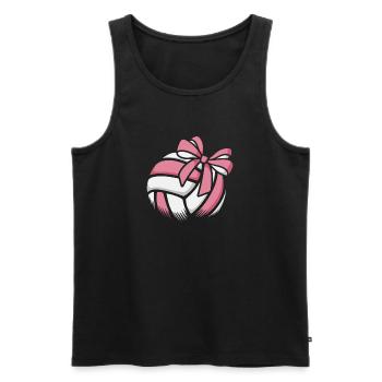Joueuse de volley-ball de beach-volley féminin - Débardeur bio Premium Homme - noir - Devant - AI Model Male 178 light (178cm)