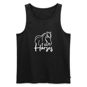 J’aime les chevaux - Débardeur bio Premium Homme - noir - Devant - Michal (187cm)