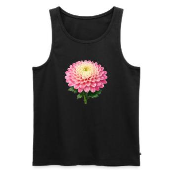 Pink Chrysanthemum Bloom - Men's Premium Organic Tank Top - black - Front - AI Model Male 178 light (178cm)