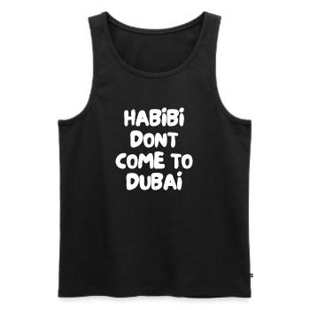 Habibi ne vient pas à Dubaï - Débardeur bio Premium Homme - noir - Devant - Michal (187cm)