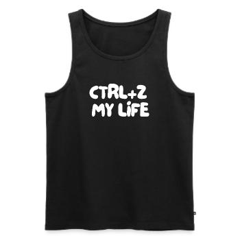 CTRL+Z MY LIFE - Men's Premium Organic Tank Top - black - Front - AI Model Male 178 light (178cm)