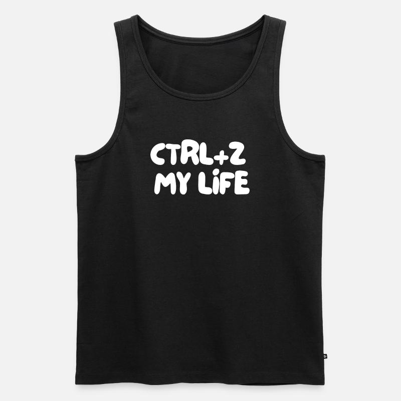 STRG+Z, MEIN LEBEN - Männer Premium Bio Tank Top - Schwarz