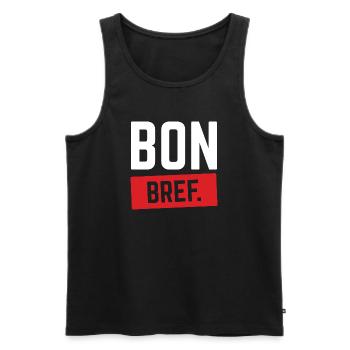 BON BREF Humour Français Expression Drôle - Débardeur bio Premium Homme - noir - Devant - AI Model Male 178 light (178cm)