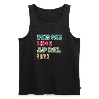 Awesome Seit April 1971 - Männer Premium Bio Tank Top - Schwarz - Vorne - AI Model Male 178 light (178cm)