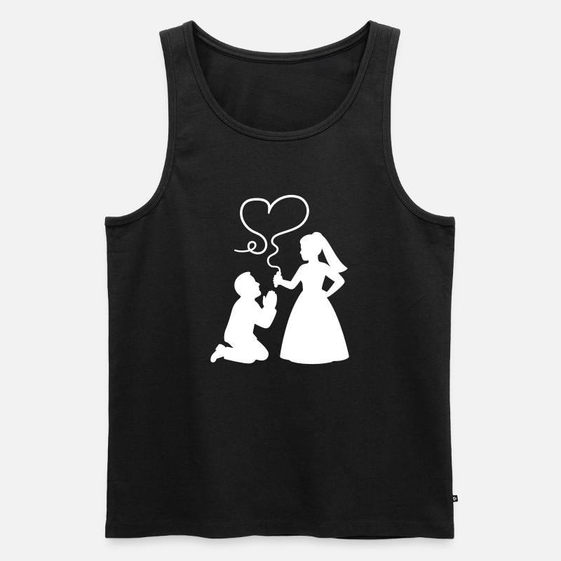 Brautpaar Ehepaar Hochzeit - Männer Premium Bio Tank Top - Schwarz