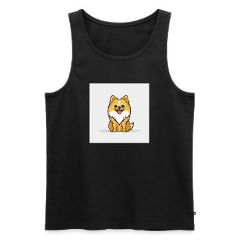 Cuddly Cartoon Dog - Men's Premium Organic Tank Top - black - Front - AI Model Male 178 light (178cm)