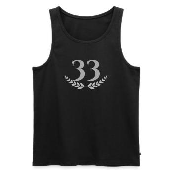 33 - Männer Premium Bio Tank Top - Schwarz - Vorne - AI Model Male 178 light (178cm)