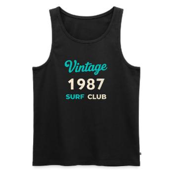 Vintage 1987 Surf Club Retro Geburtsjahr Geschenk - Männer Premium Bio Tank Top - Schwarz - Vorne - Michal (187cm)