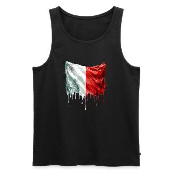 Maltese Flag Colorful Paint - Männer Premium Bio Tank Top - Schwarz - Vorne - AI Model Male 178 light (178cm)