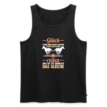 Reiten Pferdeliebhaber Reiterhof Pferde - Männer Premium Bio Tank Top - Schwarz - Vorne - AI Model Male 178 light (178cm)
