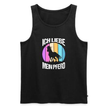 Reiten Pferdeliebhaber Reiterhof Pferde - Männer Premium Bio Tank Top - Schwarz - Vorne - AI Model Male 178 light (178cm)