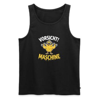  Vorsicht Maschine Lustiges Fitness Küken Mit - Männer Premium Bio Tank Top - Schwarz - Vorne - AI Model Male 178 light (178cm)