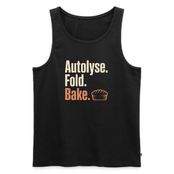 Typographie des tartes autolysées pliées - Débardeur bio Premium Homme - noir - Devant - AI Model Male 178 light (178cm)