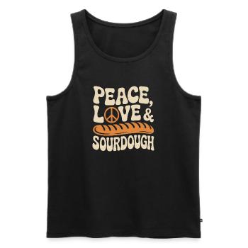 Peace Love Sourdough - Men's Premium Organic Tank Top - black - Front - AI Model Male 178 light (178cm)