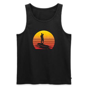 SUP Retro Stand Up Paddling Vintage Sunset - Männer Premium Bio Tank Top - Schwarz - Vorne - AI Model Male 178 light (178cm)