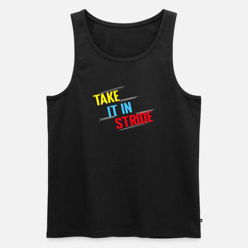 Running Run Take It In Stride Marathon Runner - Men's Premium Organic Tank Top - black