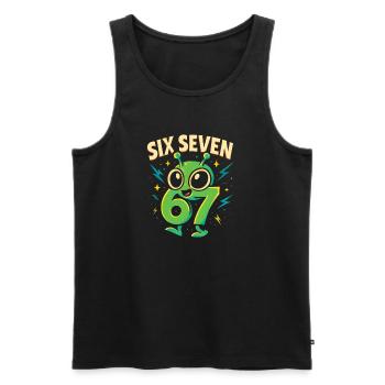 Six Seven 67 Italian Brainrot Alien Humor Funny - Men's Premium Organic Tank Top - black - Front - AI Model Male 178 light (178cm)