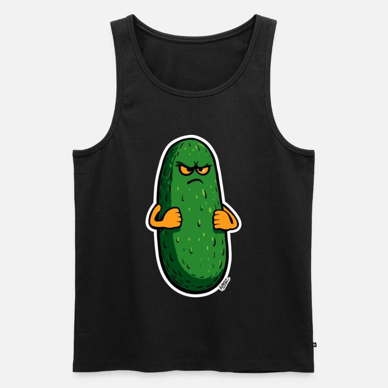 Grumpy Pickle Maskottchen - Männer Premium Bio Tank Top - Schwarz