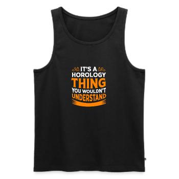 Watch Movement - Men's Premium Organic Tank Top - black - Front - AI Model Male 178 light (178cm)