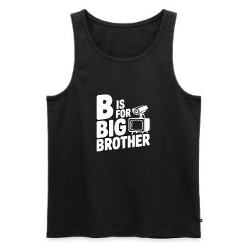 B steht für Big Brother - Männer Premium Bio Tank Top - Schwarz - Vorne - AI Model Male 178 light (178cm)