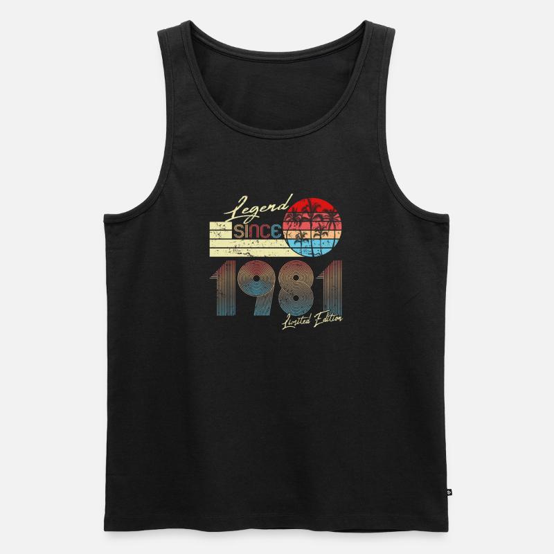 Retro Legend 1981 Limited Edition - Männer Premium Bio Tank Top - Schwarz