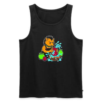 Pottery Pup Splash - Men's Premium Organic Tank Top - black - Front - AI Model Male 178 light (178cm)