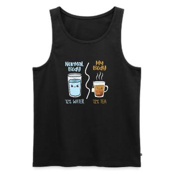 Wasser gegen Tee Kawaii Getränkeduell - Männer Premium Bio Tank Top - Schwarz - Vorne - AI Model Male 178 light (178cm)
