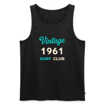 Vintage 1961 Surf Club Retro Geburtsjahr Geschenk - Männer Premium Bio Tank Top - Schwarz - Vorne - Michal (187cm)
