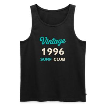 Cadeau rétro vintage de l’année de naissance du Surf Club 1996 - Débardeur bio Premium Homme - noir - Devant - AI Model Male 178 light (178cm)