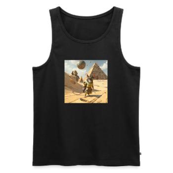 Adventurous Rat in Egypt - Men's Premium Organic Tank Top - black - Front - AI Model Male 178 light (178cm)