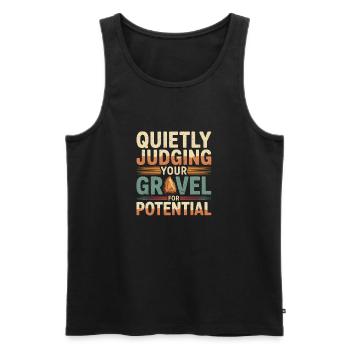 Kies auf Potenzial prüfen | Geologie Humor - Männer Premium Bio Tank Top - Schwarz - Vorne - AI Model Male 178 light (178cm)