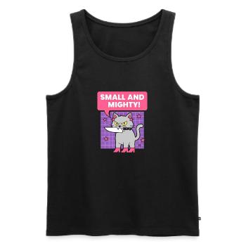 Kleines und Mächtiges Katzendesign - Männer Premium Bio Tank Top - Schwarz - Vorne - AI Model Male 178 light (178cm)