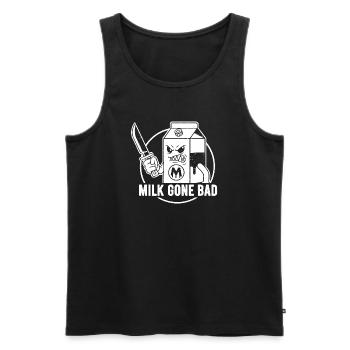 Milk goes evil: menacing cardboard figure - Men's Premium Organic Tank Top - black - Front - AI Model Male 178 light (178cm)