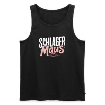 Schlager Maus Party Crew JGA Frauen Schlagermaus - Männer Premium Bio Tank Top - Schwarz - Vorne - Michal (187cm)