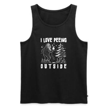 Camping Lagerfeuer Camper Outdoor Nature Berge - Männer Premium Bio Tank Top - Schwarz - Vorne - Michal (187cm)