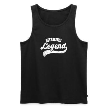 Zertifizierte Legende - Männer Premium Bio Tank Top - Schwarz - Vorne - AI Model Male 178 light (178cm)