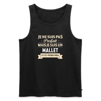 Je Ne Suis Pas Parfait Mais Je Suis Un Mallet E... - Débardeur bio Premium Homme - noir - Devant - Michal (187cm)