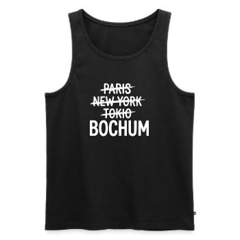 Bochum, Ruhrpott, Sac de la Ville de la région de la Ruhr, Casquette - Débardeur bio Premium Homme - noir - Devant - AI Model Male 178 light (178cm)