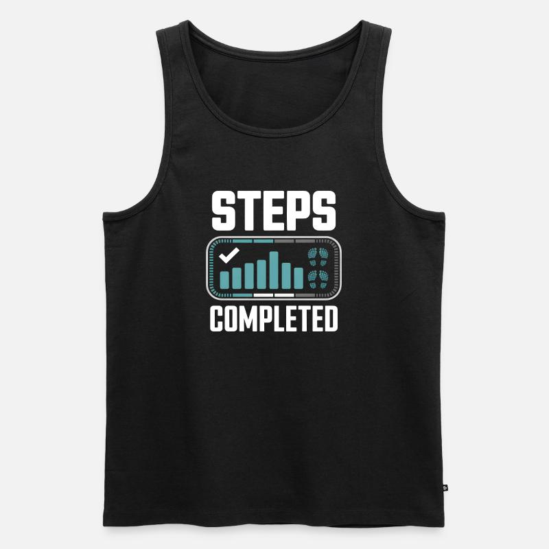 Steps Completed 10000 Schritte - Men's Premium Organic Tank Top - black