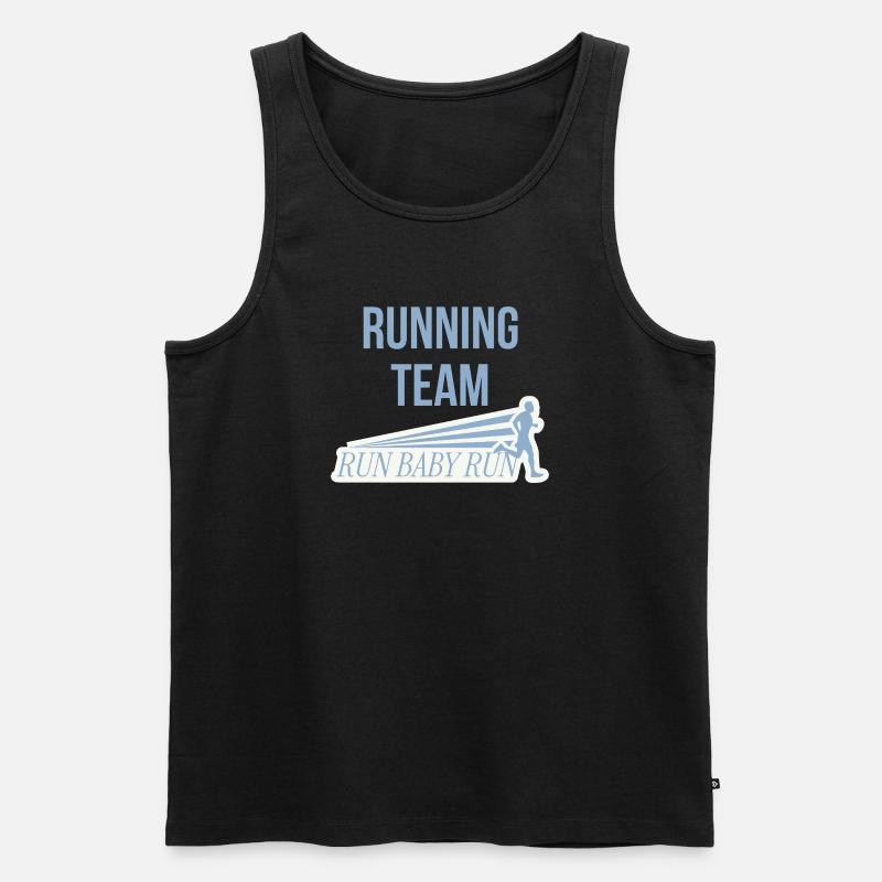 Running Team - Männer Premium Bio Tank Top - Schwarz