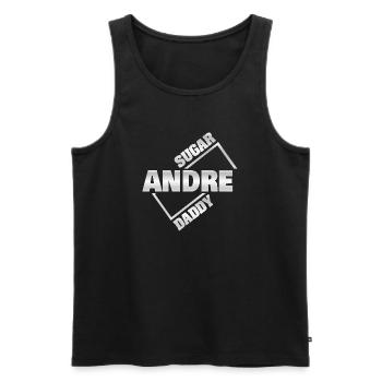 Money Andre - Men's Premium Organic Tank Top - black - Front - AI Model Male 178 light (178cm)