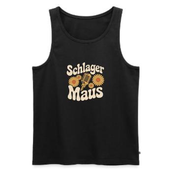 Schlager Maus Party Crew JGA Frauen Schlagermaus - Männer Premium Bio Tank Top - Schwarz - Vorne - Michal (187cm)