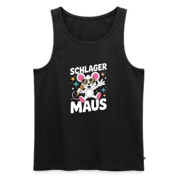 Schlager Maus Party Crew JGA Frauen Schlagermaus - Männer Premium Bio Tank Top - Schwarz - Vorne - Michal (187cm)