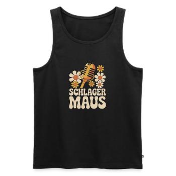 Schlager Maus Party Crew JGA Frauen Schlagermaus - Männer Premium Bio Tank Top - Schwarz - Vorne - Michal (187cm)