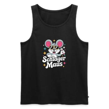 Schlager Maus Party Crew JGA Frauen Schlagermaus - Männer Premium Bio Tank Top - Schwarz - Vorne - Michal (187cm)