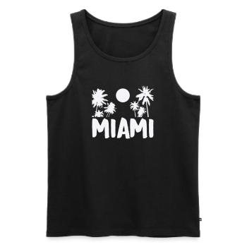 miami- - Männer Premium Bio Tank Top - Schwarz - Vorne - Michal (187cm)