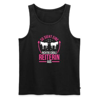 Reiten Pferdeliebhaber Reiterhof Pferde - Männer Premium Bio Tank Top - Schwarz - Vorne - AI Model Male 178 light (178cm)